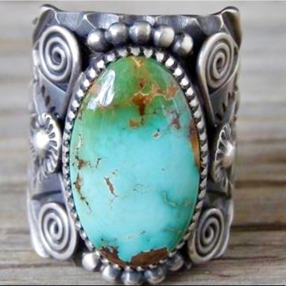 Huge Sterling Silver Natural Turquoise Ring